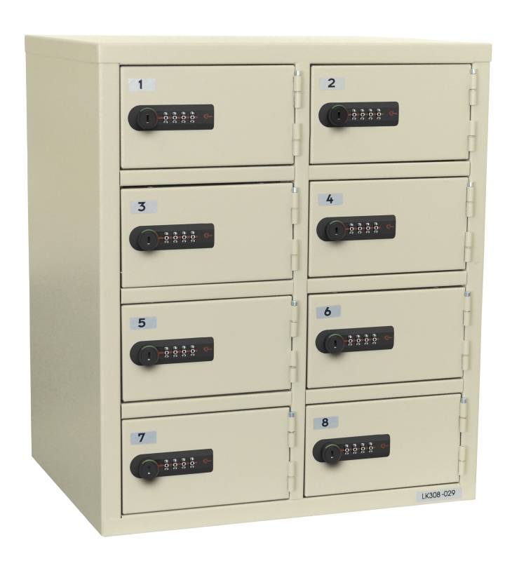 貴重品ロッカー ダイヤル 8人用 エーコー LK-308（商品番号：XLK-308N