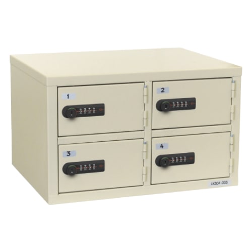 貴重品ロッカー エイコー 4人用 2列2段 ダイヤル式 LK-304（商品番号
