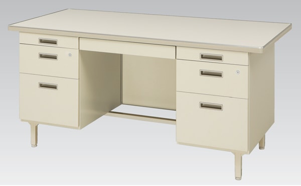 オフィスデスク 幅1370mm 両袖机 デスク 机 100CG-831N