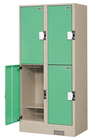 4人用コインロッカー 縦長タイプ 大型 2列2段 コイン式 TJK-2204SN