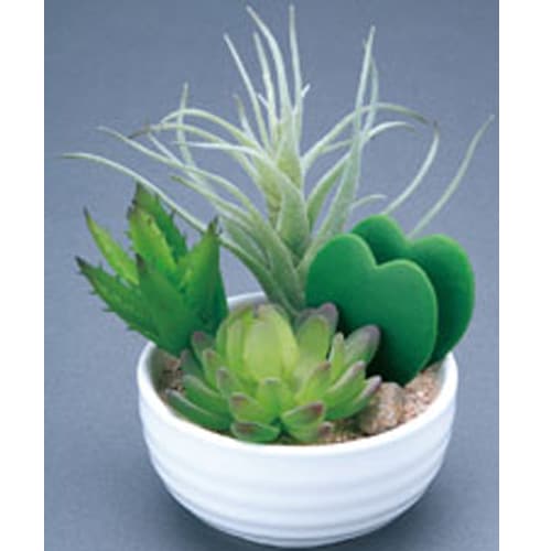寄せ植えラブリー 観葉植物 造花 鉢植え プラント 3A5110-48