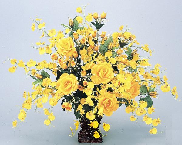 ゴールドエース 造花 観葉植物 バラ ローズ C1405-100