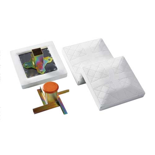 塁ベース 固定式 ゴム蓋 上下金具付き 3セット1組 ラバー ウレタンモールド 金属スパイク 野球 ソフトボール 学校 部活 球技場 野球場 運動場 S-4927 通販