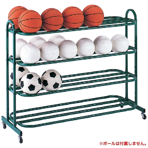 ボールキャリー 2列4段 キャスター付 収納棚 ボール棚 S-4478