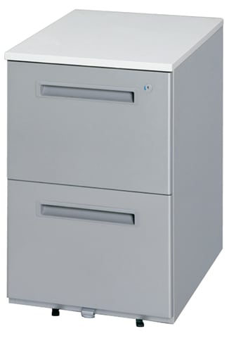 デスクワゴン 2段 鍵付き サイドワゴン 袖机 DWM-L612