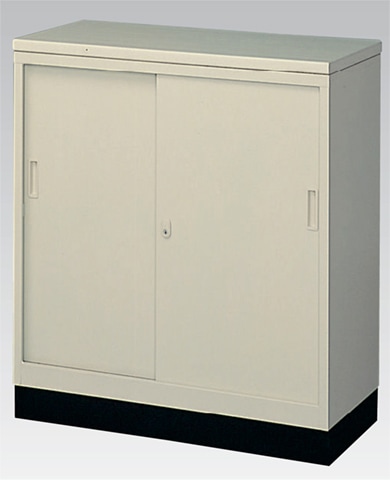 スチールカウンター 引戸書庫 鍵付き 幅880×奥行410×高さ1000mm G-33SSCT