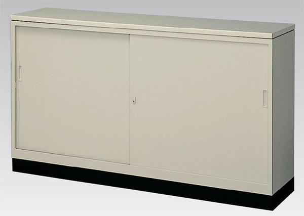 スチールカウンター 引戸書庫 鍵付き 幅1760×奥行410×高さ1000mm G