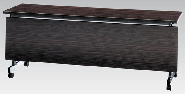 フォールディングテーブル 天板前折れ式 幕板付き 棚付き ミーティングテーブル KTM-1845SP