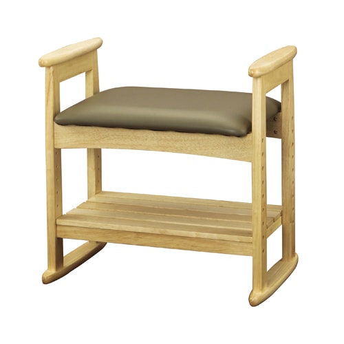 肘付スツール 椅子 チェア リラックス 天然木 W-5H 弘益 通販