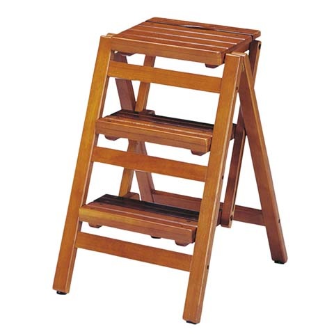 ステップチェア 3段 折り畳み 木製 脚立 FST-65（商品番号：kfst-65