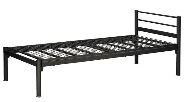 ベッド ベッドフレーム シングルベッド ブラウン スチールフレーム