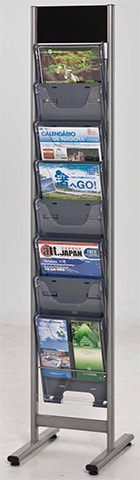 パンフレットスタンド 1列8段 アジャスター脚 ディスプレイスタンド
