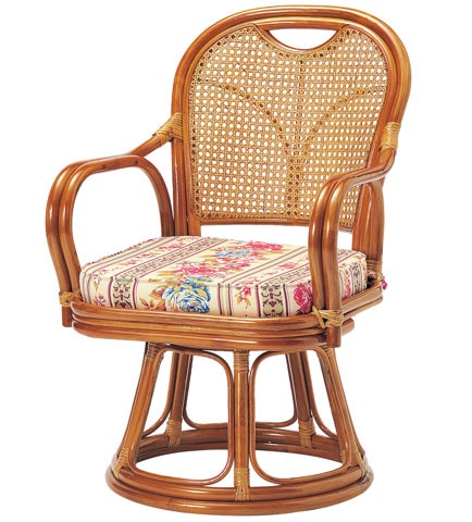 ラタンチェア R-390S 回転イス クッション 椅子 藤 弘益 通販（商品