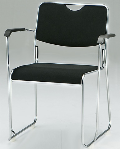 ミーティングチェア 肘付き スタッキングチェア パイプ椅子 会議用チェアHFSC-25MA