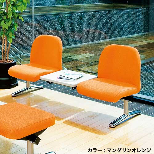 ロビーチェア 2人掛け テーブル付き 背付き 布張りHLA-2T（商品番号