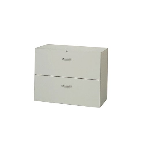 収納キャビネット 2段 ラテラル 2段 幅899×奥行400×高さ700mm 収納庫 保管庫 NWS-0907S-2-AW