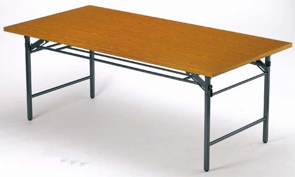 折りたたみテーブル 会議用テーブル 棚付き 幅1800×奥行450×高さ700mm アイコ T-1845