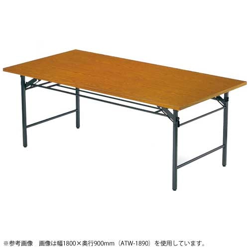 折りたたみテーブル 会議用テーブル 棚付き 幅1800×奥行750×高さ700mm アイコ TW-1875