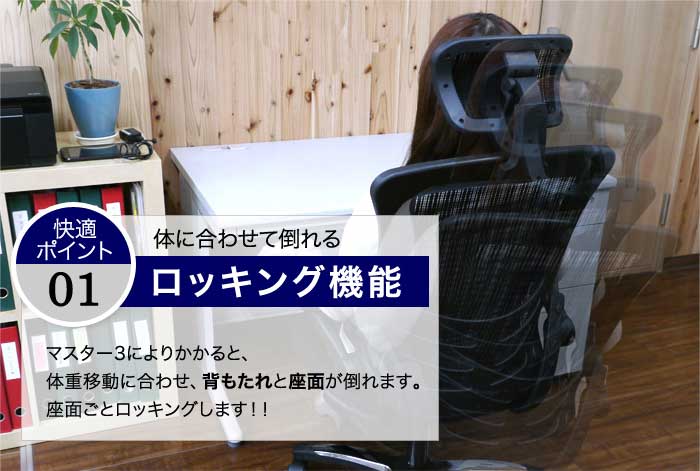 マスター3 オフィスチェア メッシュチェア パソコンチェア デスク