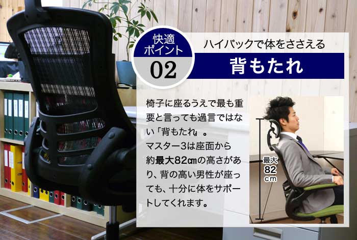 メッシュチェア ロッキング ハイバック ZP-805（商品番号：fzp