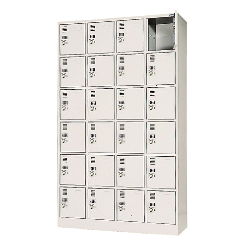 ロッカー 24人用 4列6段 ダイヤル錠 スチールロッカー DLK-2446N（商品