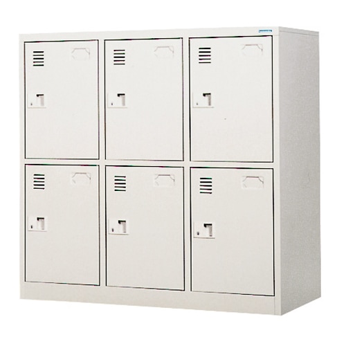 ロッカー 6人用 3列2段 シリンダー錠 スチールロッカー LK-0632（商品