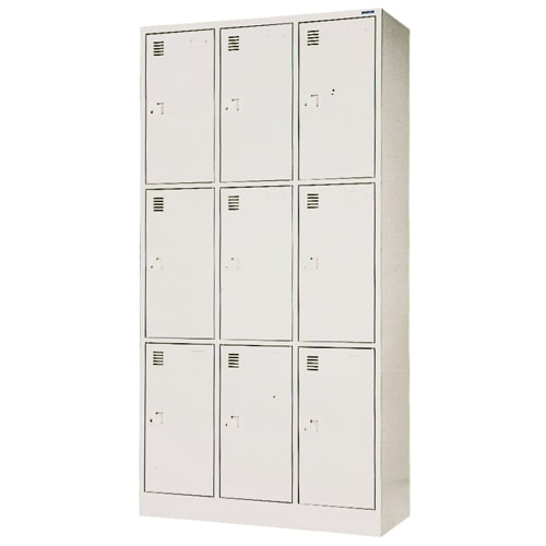ロッカー 9人用 3列3段 シリンダー錠 スチールロッカー LK-0933S