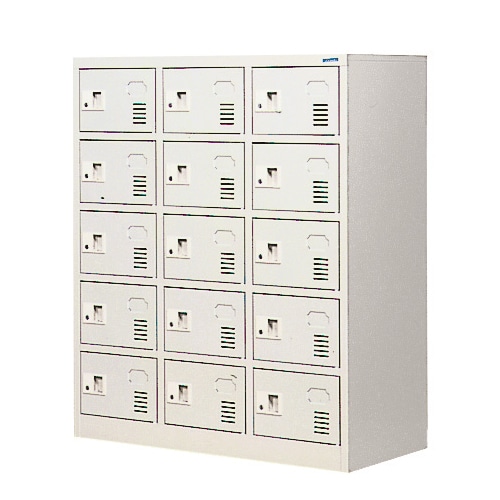 ロッカー 15人用 3列5段 シリンダー錠 シューズボックス SLK-1535N