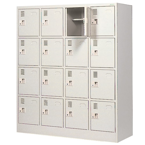 ロッカー 16人用 4列4段 シリンダー錠 シューズボックス SLK-1644