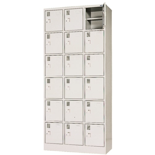 ロッカー 18人用 3列6段 シリンダー錠 シューズボックス SLK-1836A
