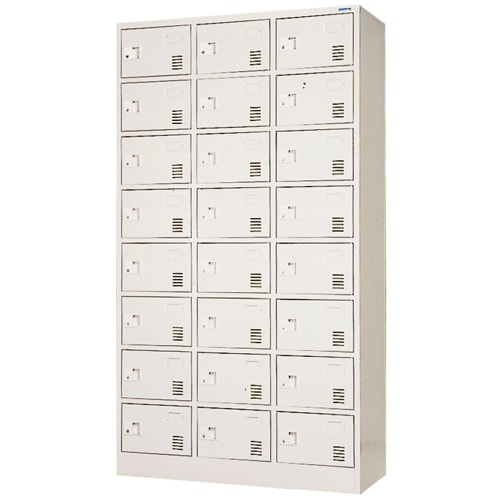 ロッカー 24人用 3列8段 シリンダー錠 シューズボックス SLK-2438N