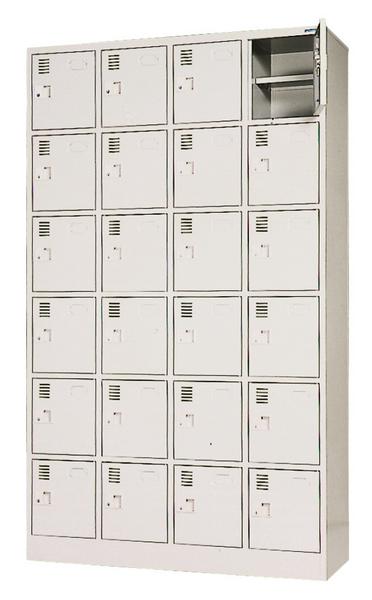 ロッカー 24人用 4列6段 シリンダー錠 シューズボックス SLK-2446