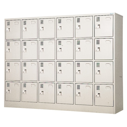 ロッカー 24人用 6列4段 シリンダー錠 シューズボックス SLK-2464