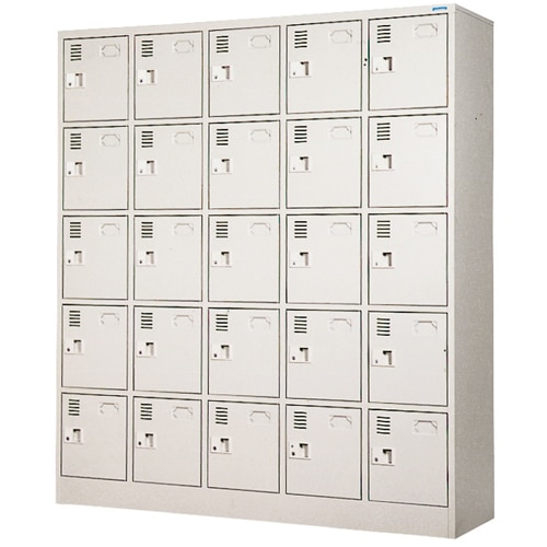 ロッカー 25人用 5列5段 シリンダー錠 シューズボックス SLK-2555