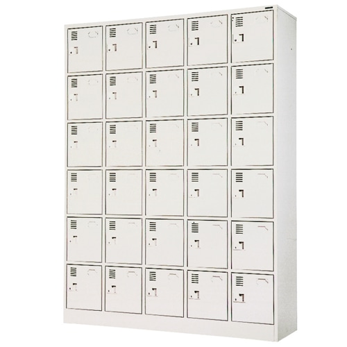 ロッカー 30人用 5列6段 シリンダー錠 シューズボックス SLK-3056