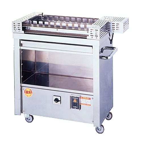 電気グリラー 幅850×奥行400×高さ840mm ちくわ焼機 グリル 回転式 TY