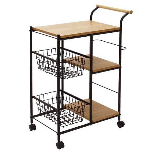 キッチンワゴン スチール キャスター付き バスケット ワゴン スチール