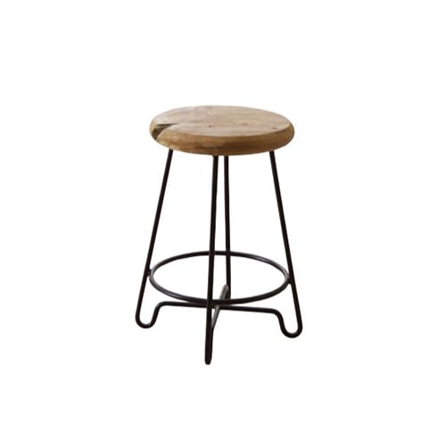スツール 丸椅子 天然木 アイアンフレーム 肘なしチェア 背なしチェア 北欧 シンプル おしゃれ リビング カフェ ショップ ラウンドスツール TTF-903B 通販