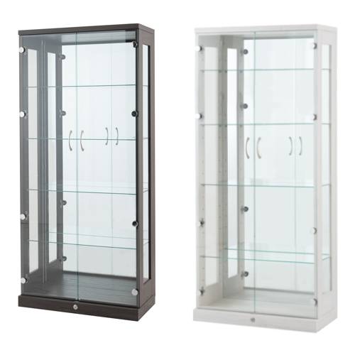 ガラスコレクションケース 4段 コーナー キャスター付き ディスプレイ