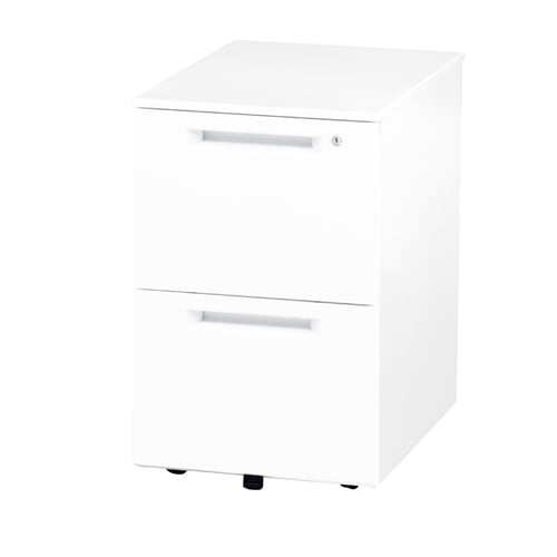 インワゴン 3段 鍵付き ホワイト 白 デスクワゴン サイドワゴン デスク