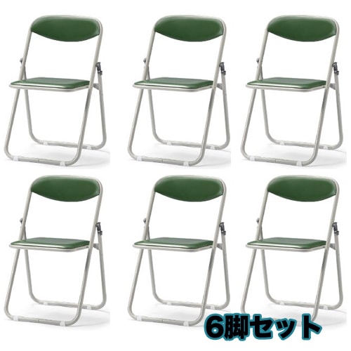 パイプチェア 6脚 セット 折り畳みチェア 作業椅子 FB-02BK（商品番号