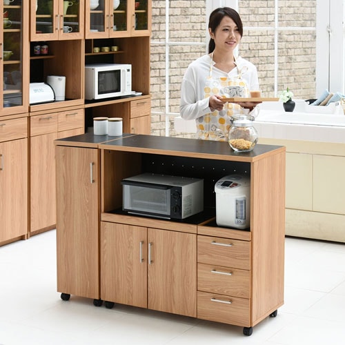 キッチンカウンター キッチンボード 120 幅 コンセント付き