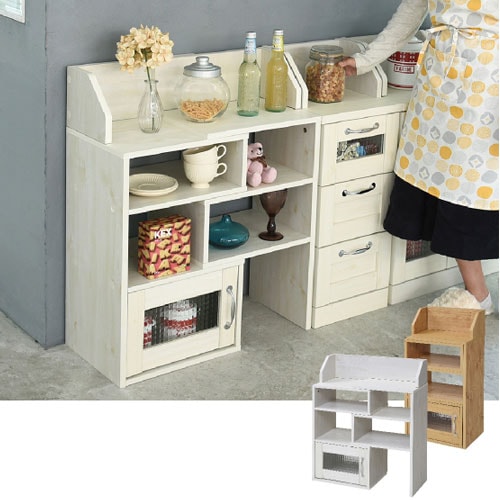 カントリー✩ラック カウンター下収納 スライドラック カントリー風 モデム ルーター収納