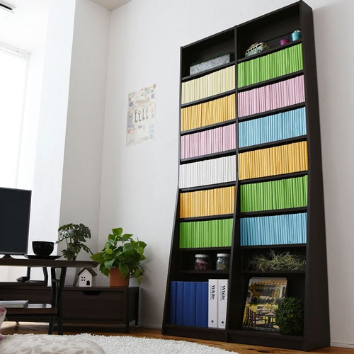 1cmピッチ 文庫本収納ラック 幅90 省スペース スリム 本棚 高さ180 cm