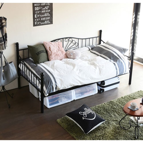 ロートアイアンベッドフレーム（ダブル） デイベッド ベッドフレーム ロートアイアン シングル ベッド 幅