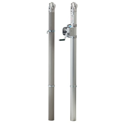 テニス 支柱 2本セット 室内用 スチール製 ネット巻付き ウォームギア