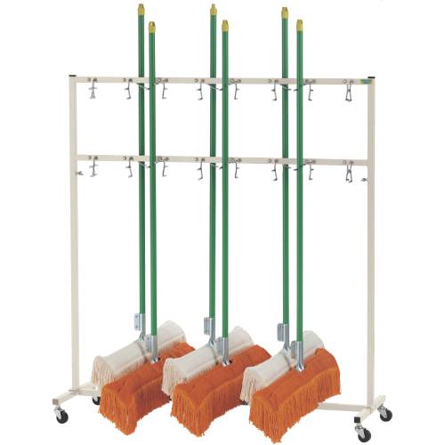 モップハンガー 16本掛け 屋内 モップ用 掃除用具 収納 掃除収納 ハンガー モップ掛け 体育用具 スポーツジム 施設 掃除 ほうき ちりとり 教室 S-3928 通販