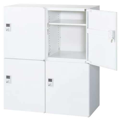 パーソナルロッカー 4人用 ボタン錠 QUWALL クウォール RW45-N410H-B