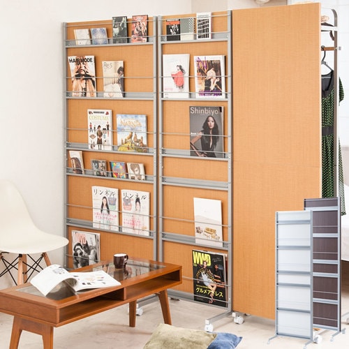 マガジンラック キャスター付き 4段 マガジンスタンド ブックスタンド