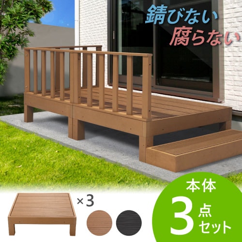 ウッドデッキ 8点セット 2坪 樹脂 HP-S8（商品番号：51-hp-s8）の通販